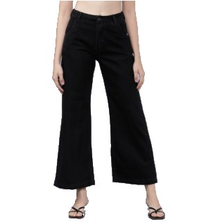 Tokyo Talkies Women Black Flared Mid-Rise Clean Look Stretchable Jeans at Rs.1899